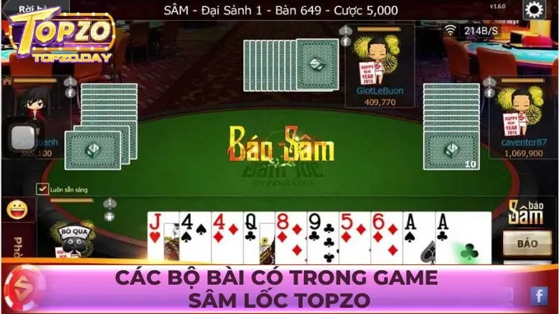Sâm lốc: Chia bài sảnh rồng ăn thưởng khủng tại Topzo 3 Tổng hợp các bộ bài có trong game Sâm Lốc Topzo