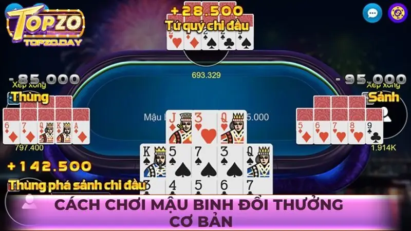 Cách chơi game Mậu binh đổi thưởng cơ bản