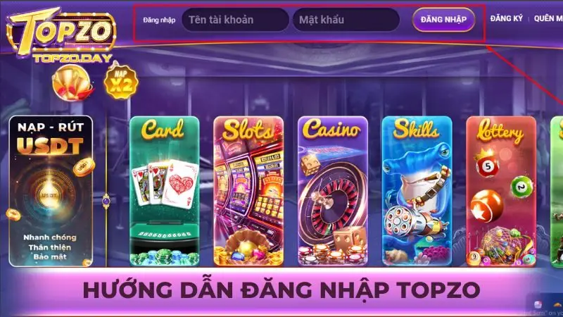 Đăng nhập Topzo 1 Chi tiết các bước hướng dẫn người chơi đăng nhập Topzo