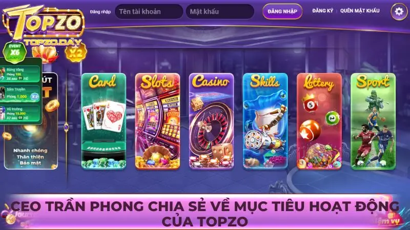 Mục tiêu hoạt động Topzo được CEO Trần Phong đặt ra