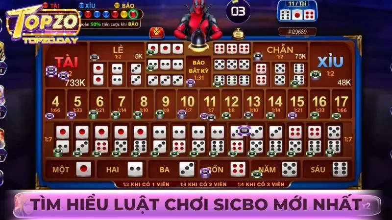 Sicbo là gì? 4 cách chơi Tài xỉu kiếm tiền thật tại Topzo 1 Tìm hiểu luật chơi Sicbo mới nhất